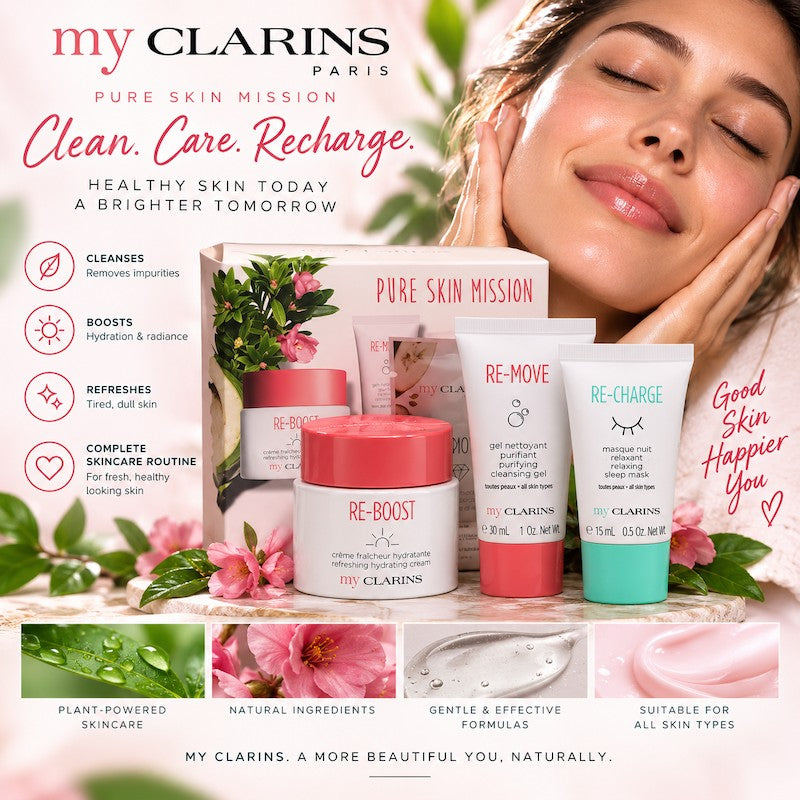 Clarins Pure Skin Mission Kit 3 Piece Set