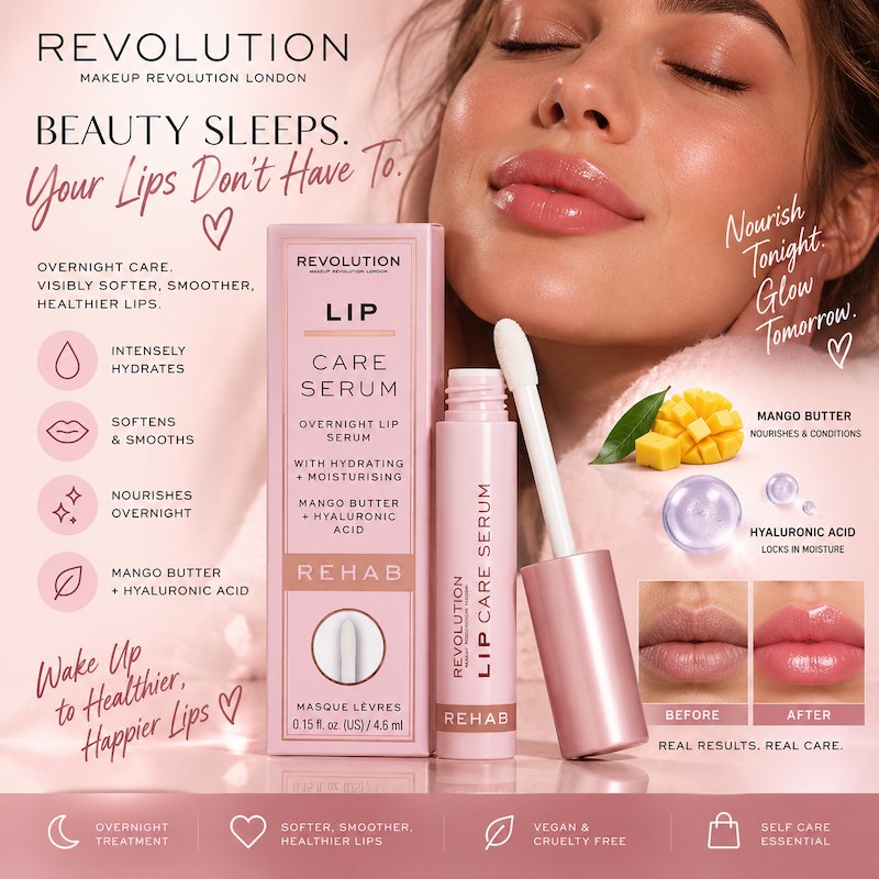 Revolution Rehab Overnight Lip Serum - Clear