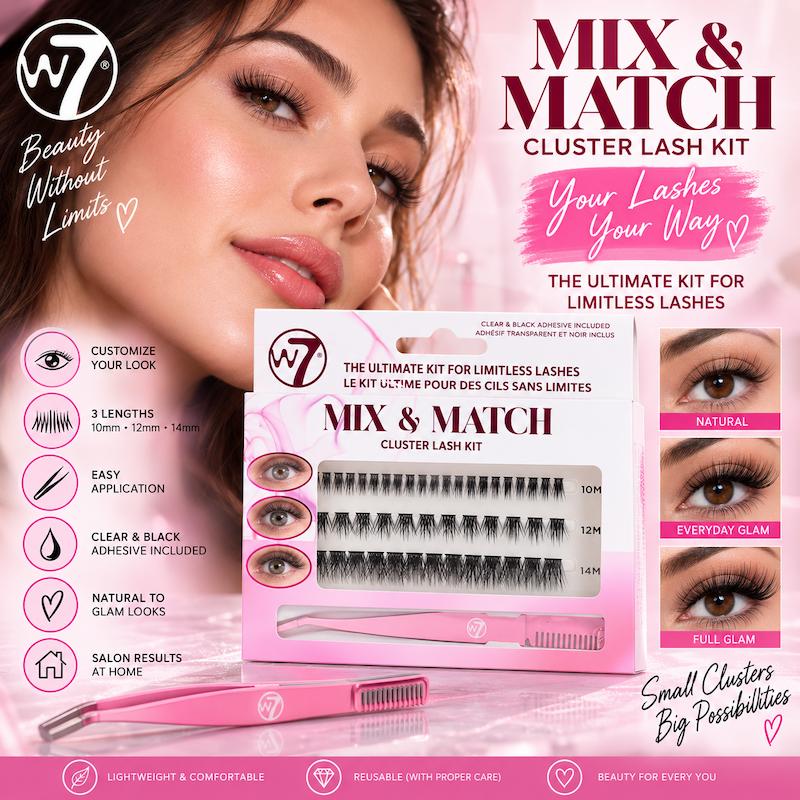 W7 Mix & Match Cluster Lash Kit With Applicator